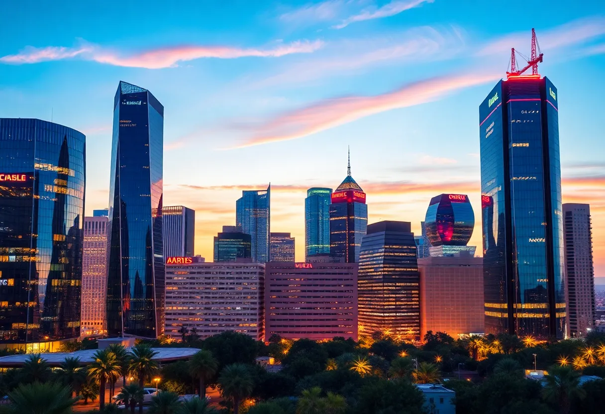 A view of Phoenix skyline highlighting technological advancements