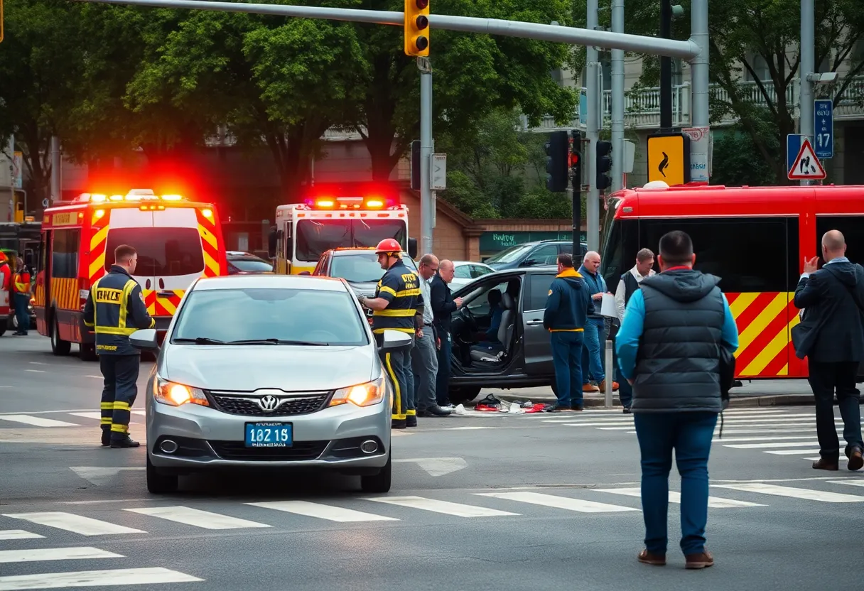 Emergency responders at the scene of a vehicle collision in Phoenix