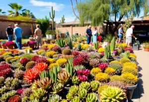 Colorful gardens in Phoenix showcasing various plants and gardening activities in November.