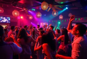 People dancing at SANTO PERREO Latin Night event