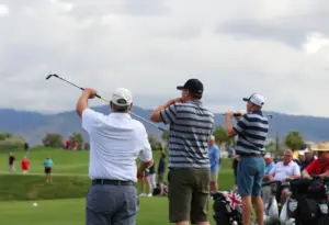 Participants at the Scottsdale golf tournament supporting veteran families