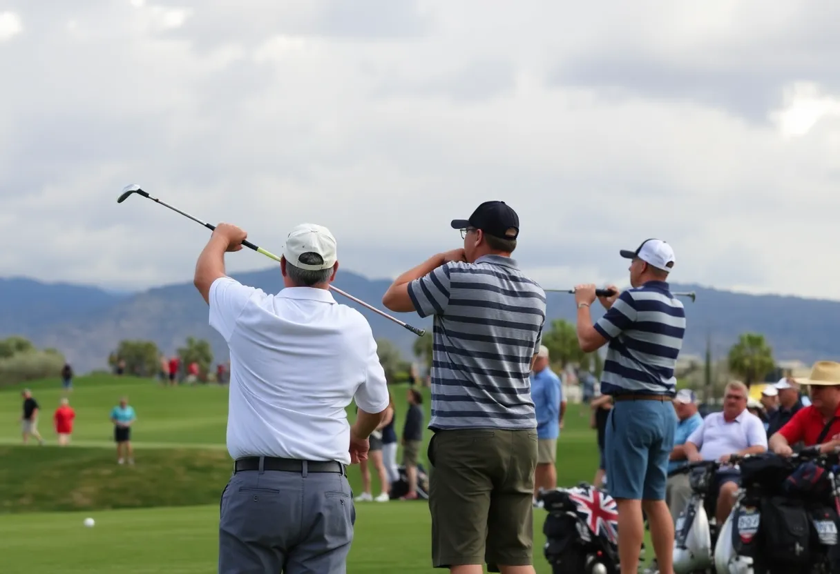 Participants at the Scottsdale golf tournament supporting veteran families