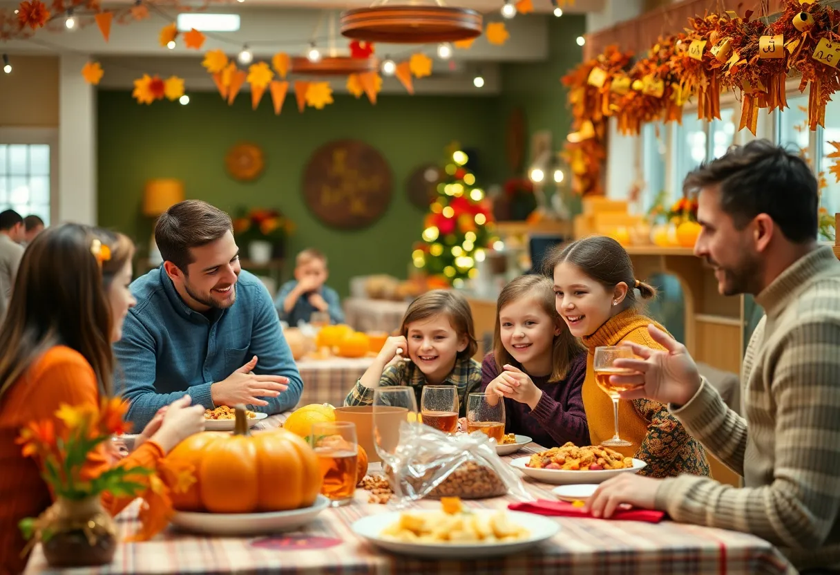 Families celebrating Thanksgiving in Phoenix, Arizona