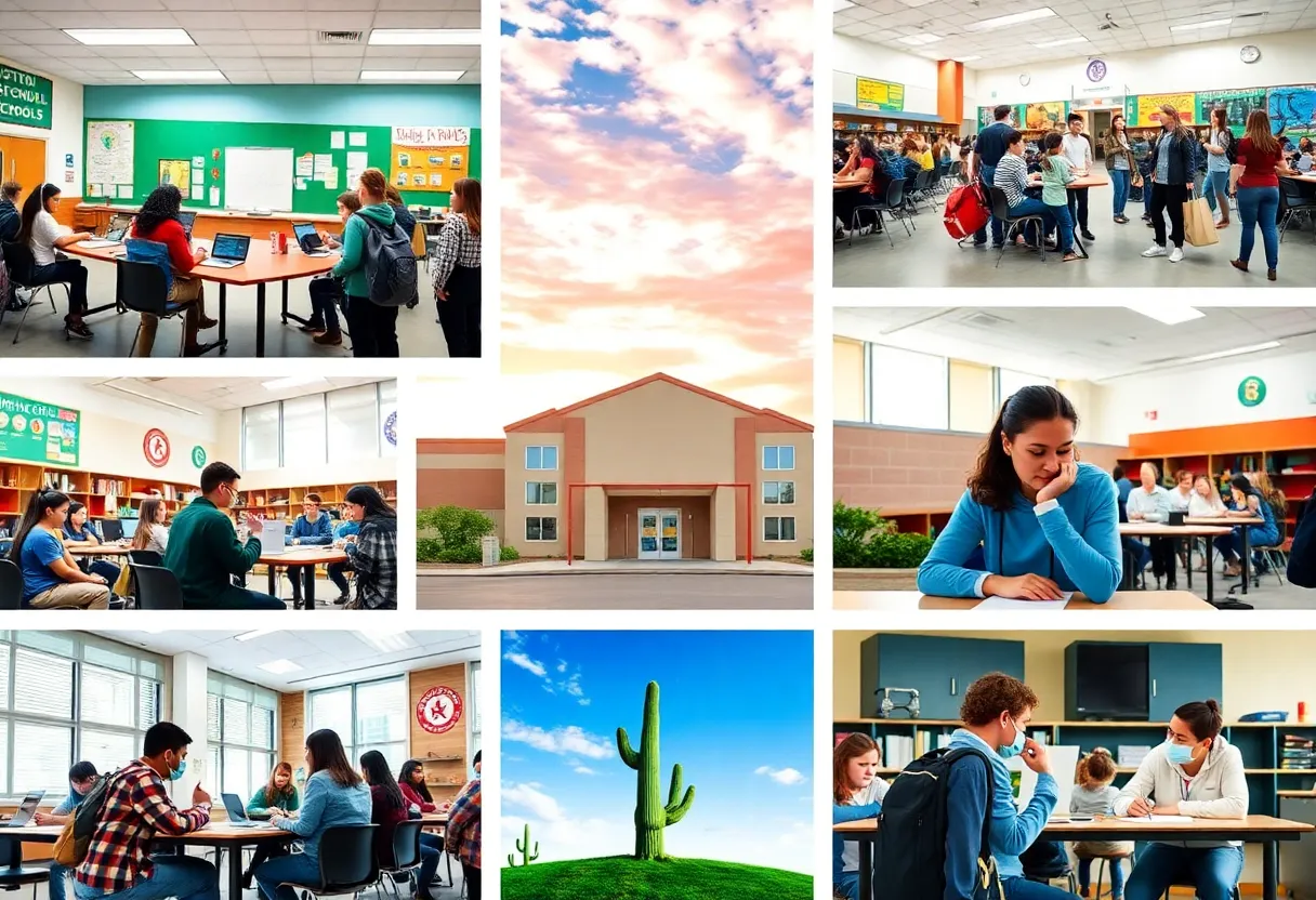 Diverse students in a high school setting in Phoenix, AZ