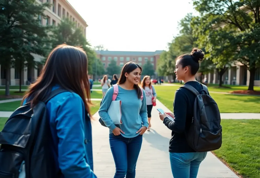 Students participating in a mental health support program on a college campus