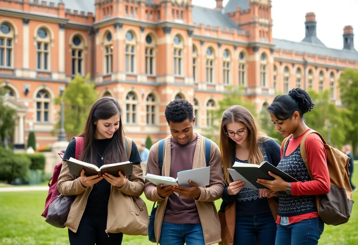Students studying on the University of Arizona campus