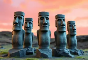 3D digital model of Easter Island's iconic moai statues