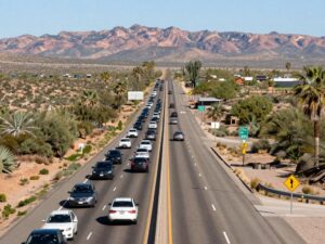 Smooth traffic flow on Interstate 17 near Black Canyon City
