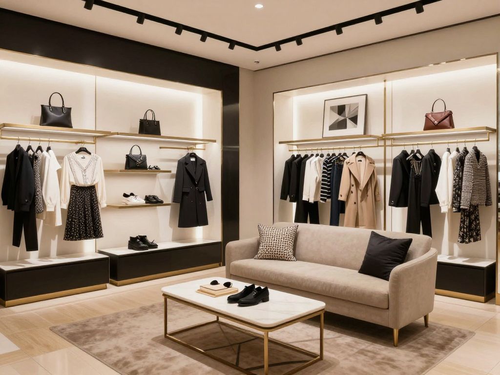 Interior view of Aritzia boutique with luxury women's fashion