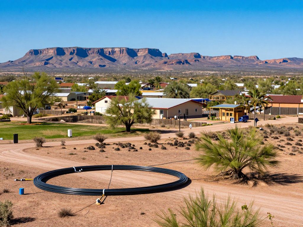 Fiber optic cables installation in rural Arizona