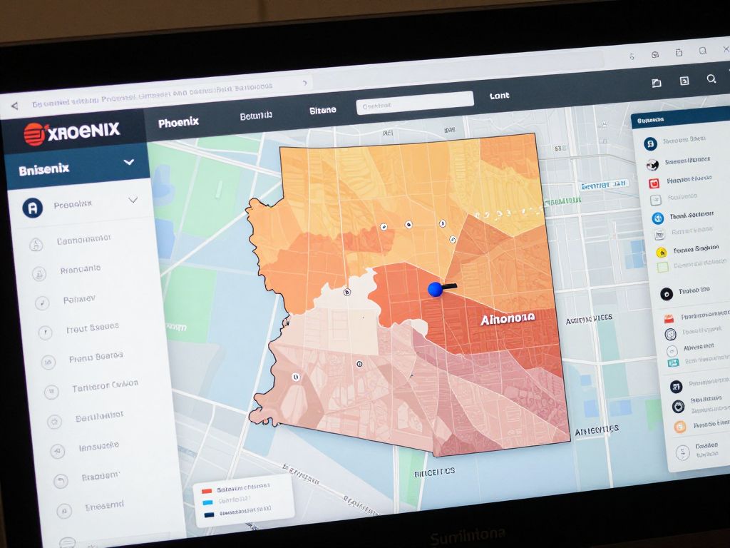 Interactive map of Arizona Business Database