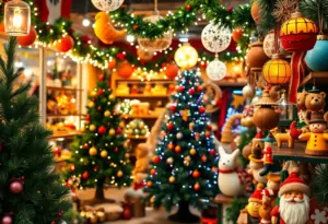 Festively decorated holiday store in Arizona