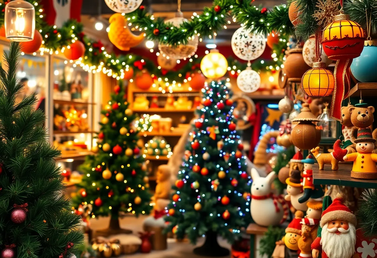 Festively decorated holiday store in Arizona