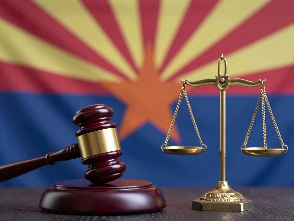 Illustration of consumer protection law with Arizona state flag