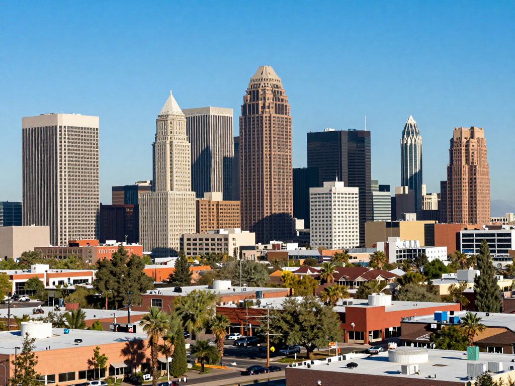 A panoramic view of Arizona's urban landscape symbolizing economic growth.