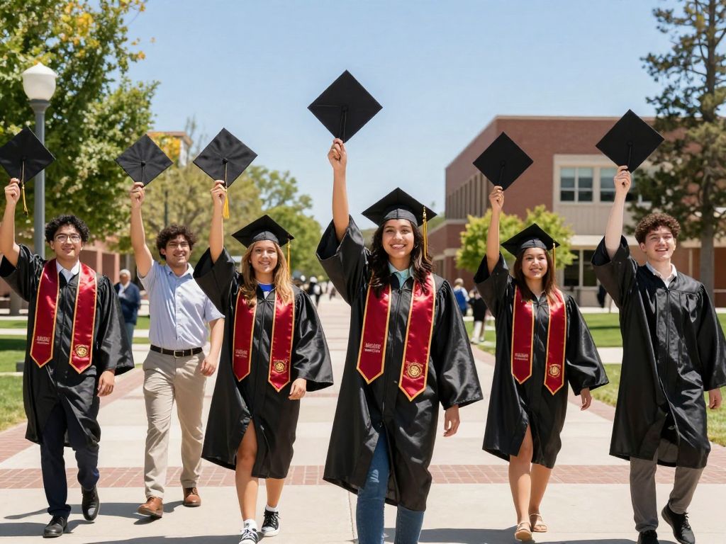 Students celebrating graduation at an Arizona university