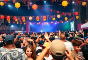 Crowd enjoying performances at the Arizona Hip-Hop Festival in Phoenix.
