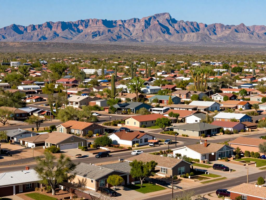 A picturesque view of Arizona neighborhoods and homes reflecting the housing market.