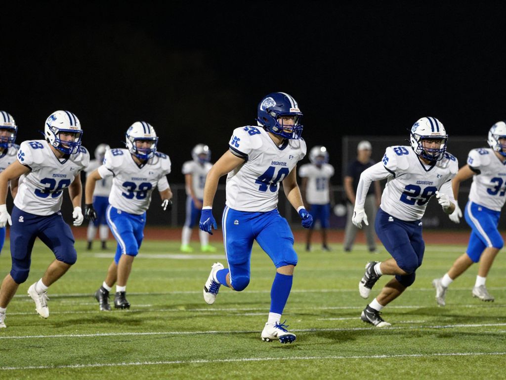 High school football running backs competing on the field in Arizona
