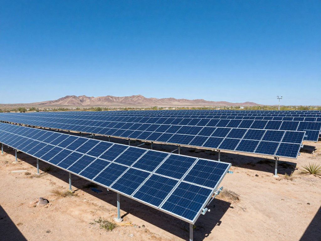 Solar panels in Arizona's desert landscape