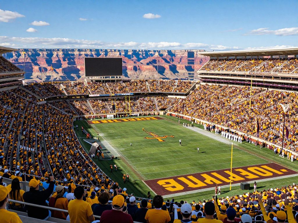 A packed Arizona State football stadium on a game day