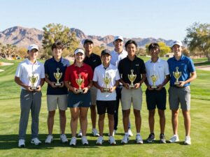 Student-athletes in Arizona receiving awards for golf achievements
