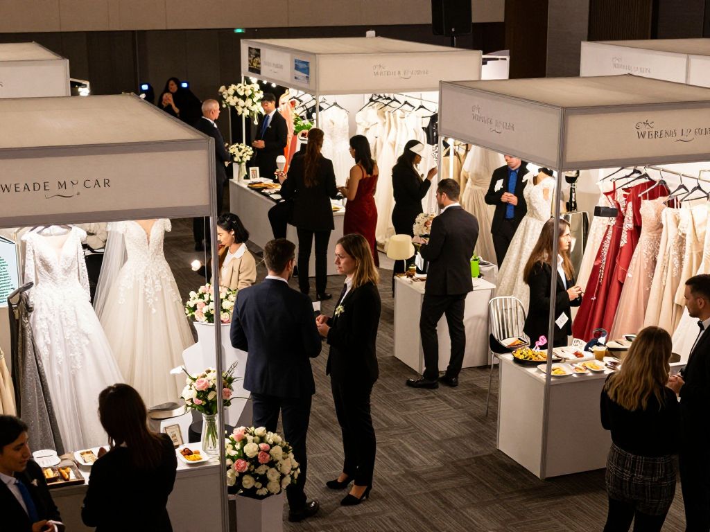 Couples exploring wedding vendor booths at the Arizona Wedding Show