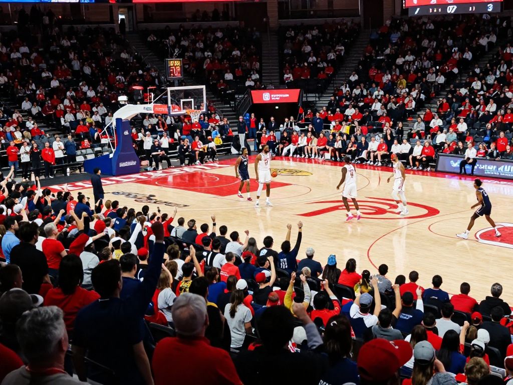 Fans cheering for Arizona Wildcats in a basketball game