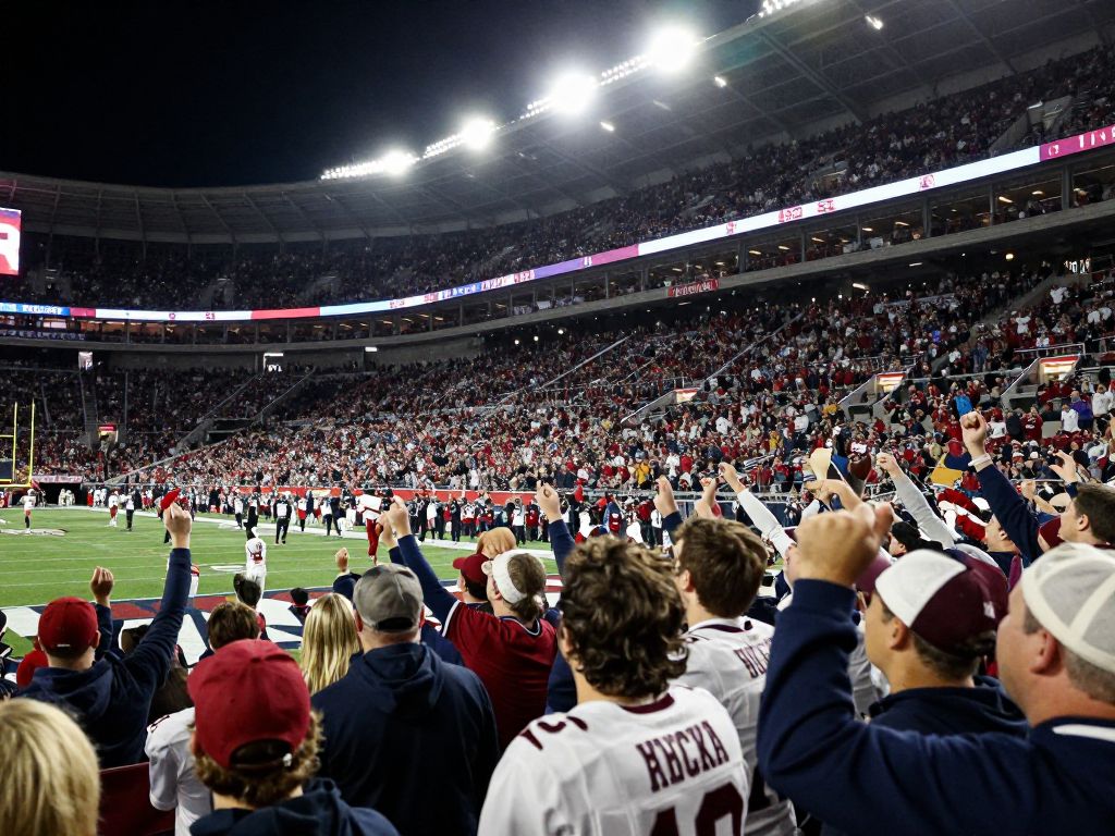 Arizona Wildcats football team celebrating in the stadium