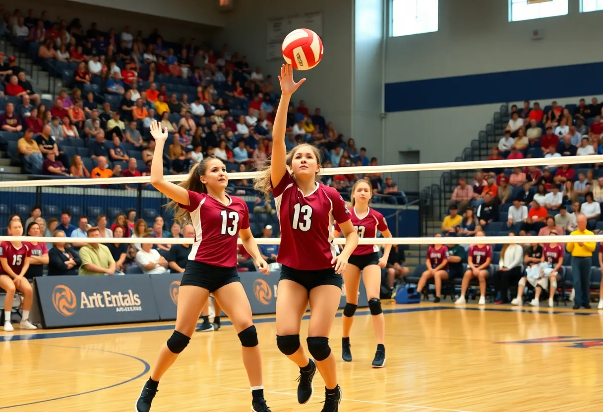 Arizona Wildcats volleyball team playing a match
