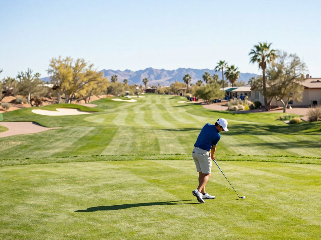 Junior golfers competing during the Arizona high school golf championship