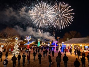 Celebration in Arizona during New Year's Eve with fireworks