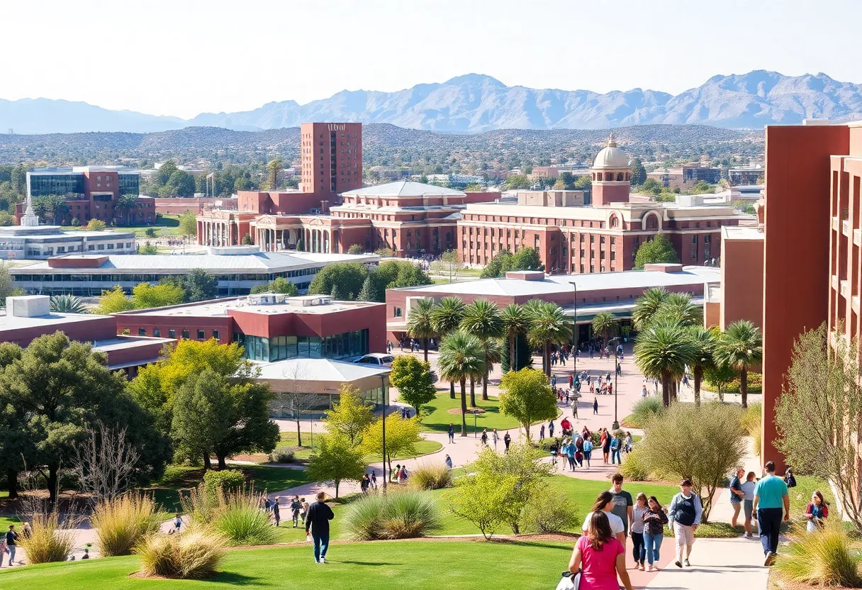 Students participating in a campus tour at Arizona State University