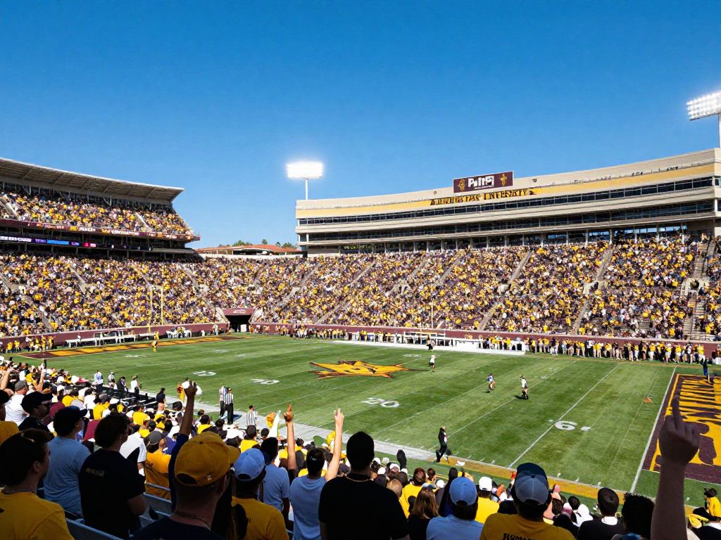 Arizona State University football game with enthusiastic fans