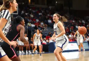 ASU women's basketball team playing against an opponent in a game.