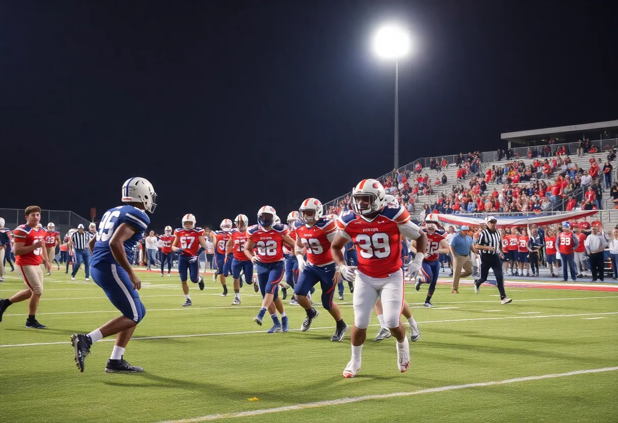 Bradshaw Mountain High School football team playing in a game.