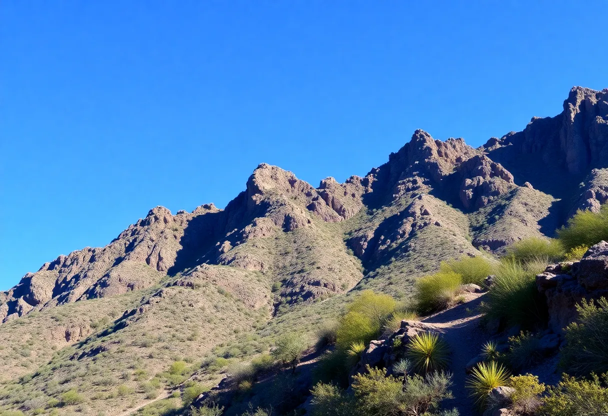 Scenic view of Camelback Mountain with hiking trails