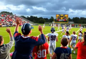 High school football game at Canyon View High School