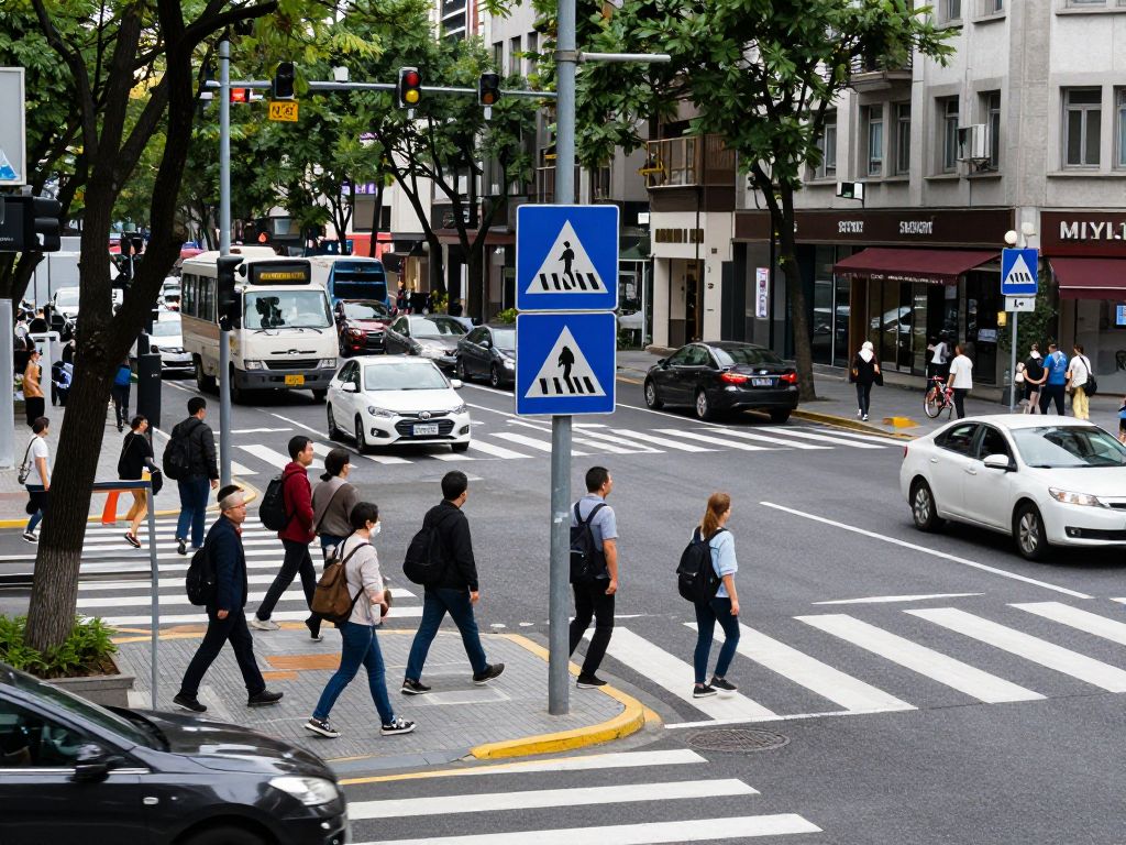 Scene of a car-pedestrian crash in Phoenix showing a busy intersection.