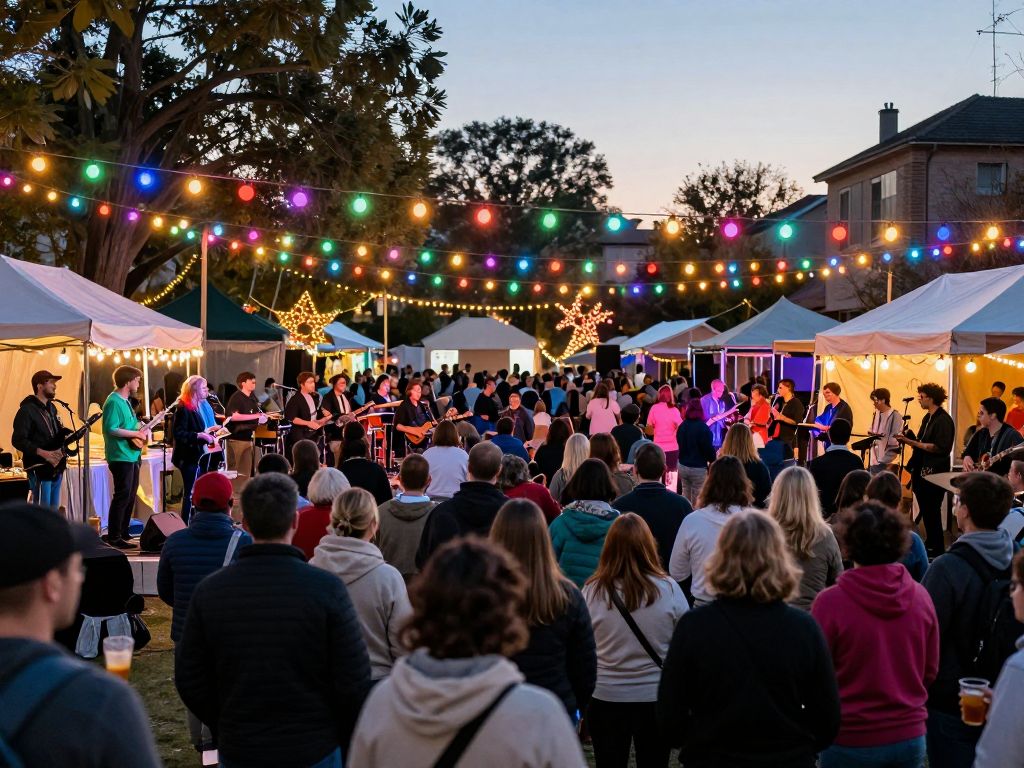 Community members enjoying the Stephen Ashbrook Holiday Show at Pedal Haus Chandler