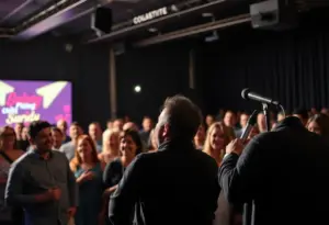 Audience enjoying Chelsea Bearce's comedy performance at DC Ervin's