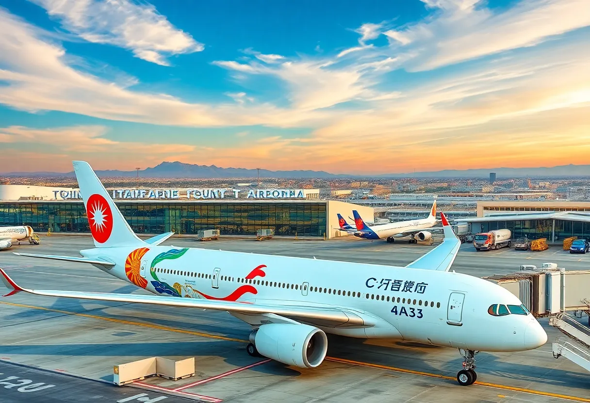 Airbus A350-900 from China Airlines at Phoenix Sky Harbor International Airport