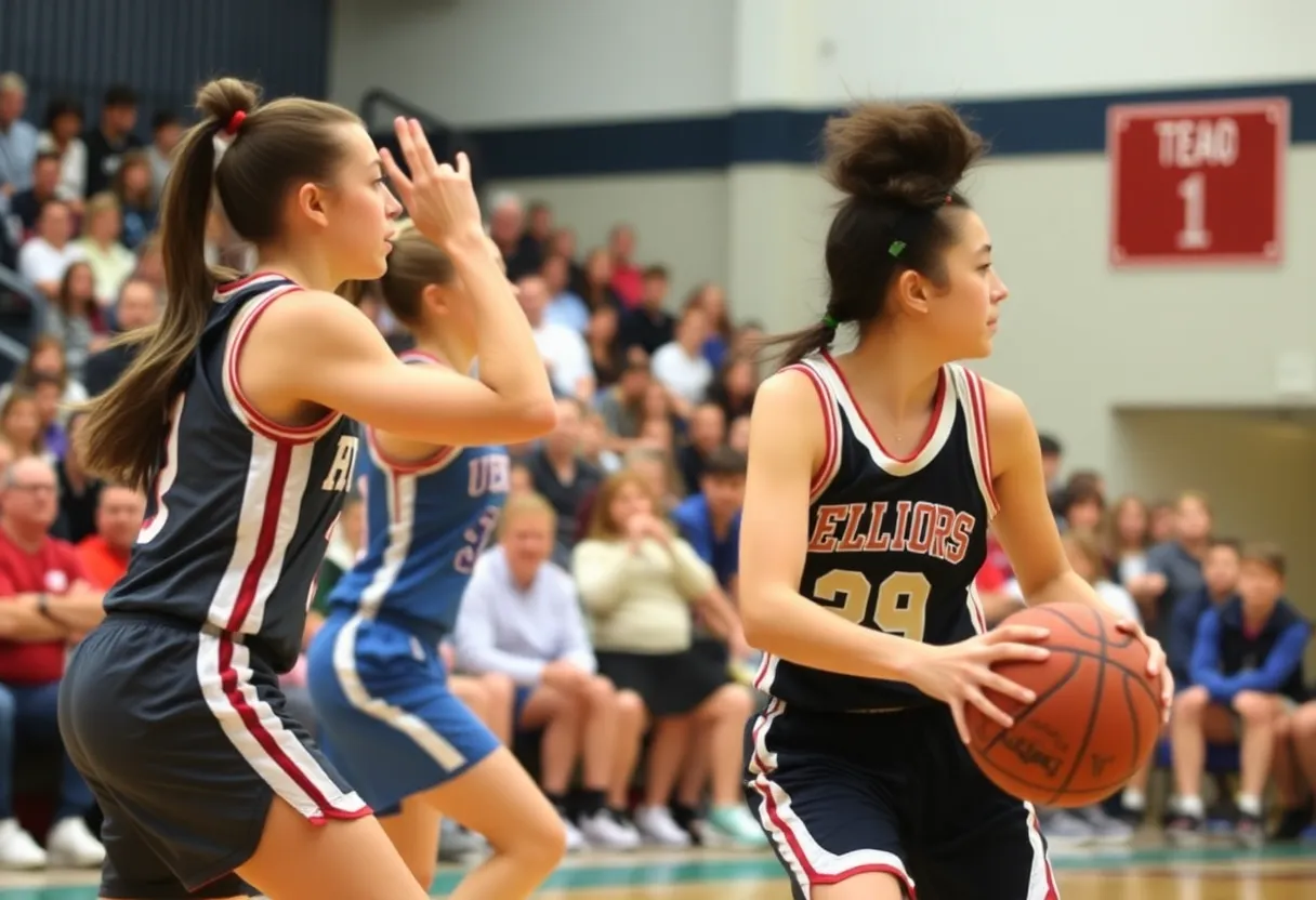 Chino Valley High School girls' basketball players in action during their game against Camp Verde