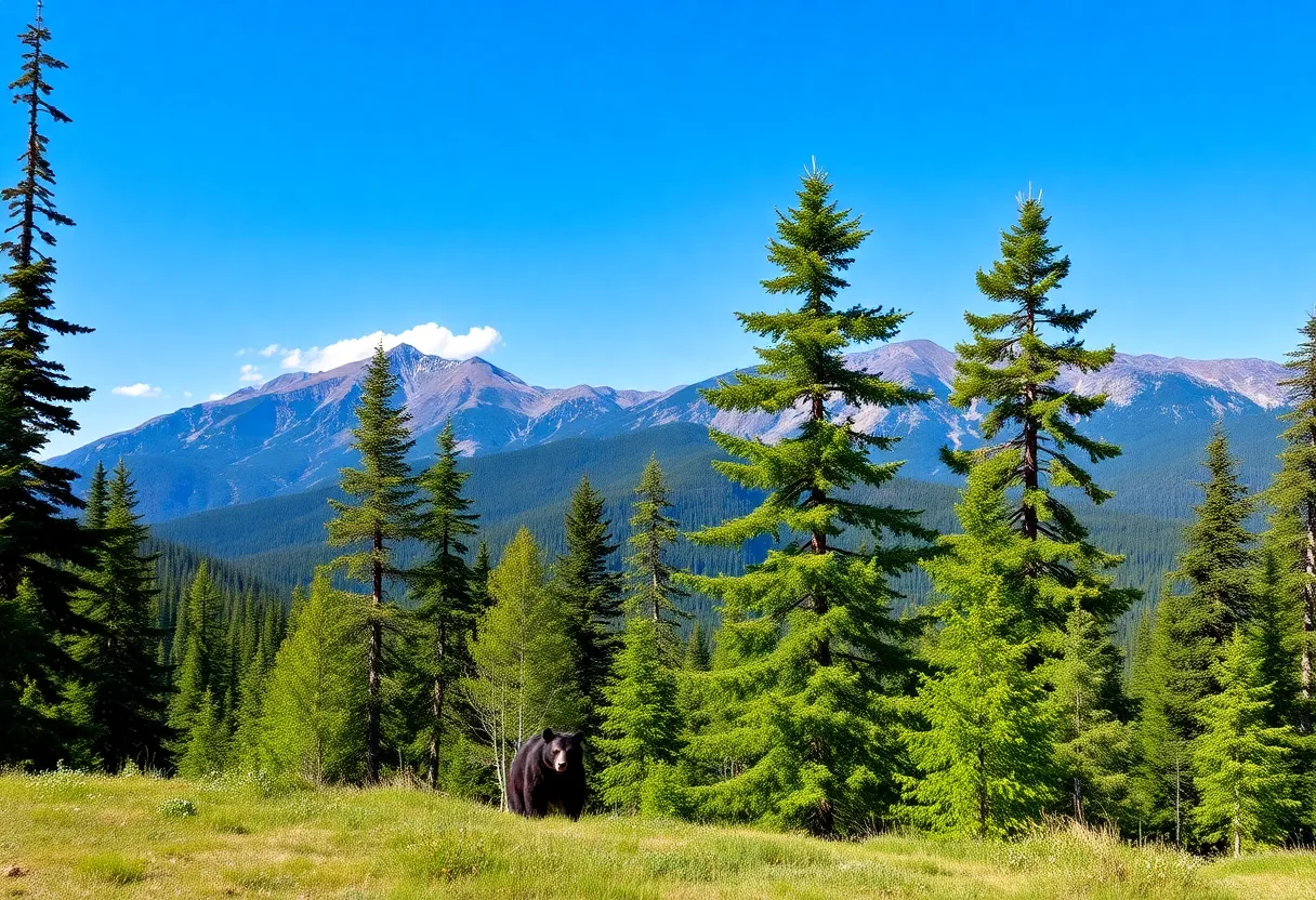 Natural habitat of black bears in the Chuska Mountains