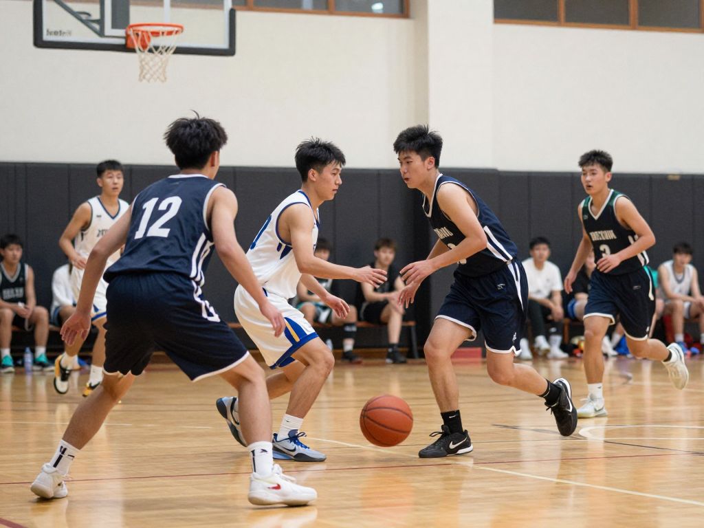 Coconino Panthers and Cactus Shadows players competing in a basketball game.