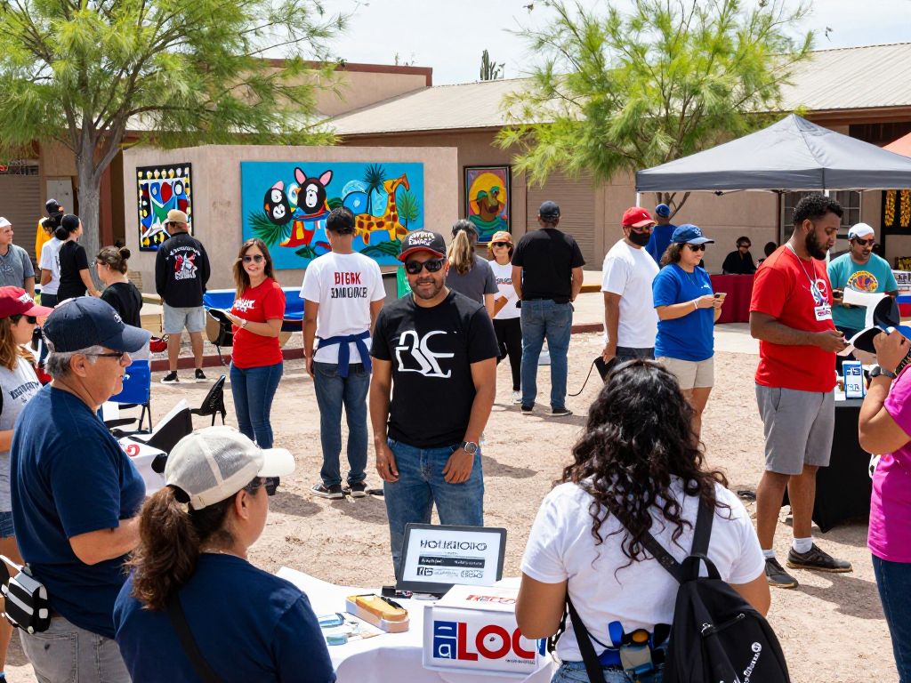 Residents of Phoenix engaging in community events