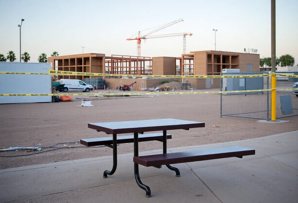 Police investigation at a construction site in Phoenix