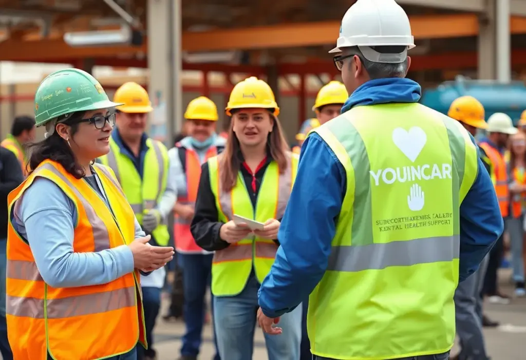 Community event fundraising for mental health support in construction industry.