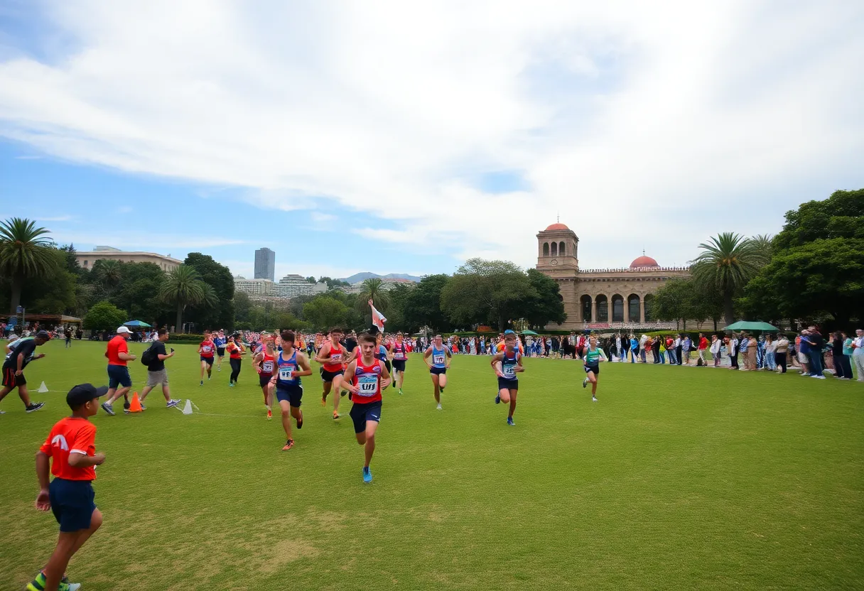 Runners participating in the Brooks XC Championships at Balboa Park
