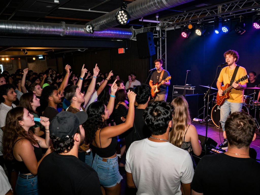 A crowd enjoying the Crunk Witch concert at the Rhythm Room in Phoenix.